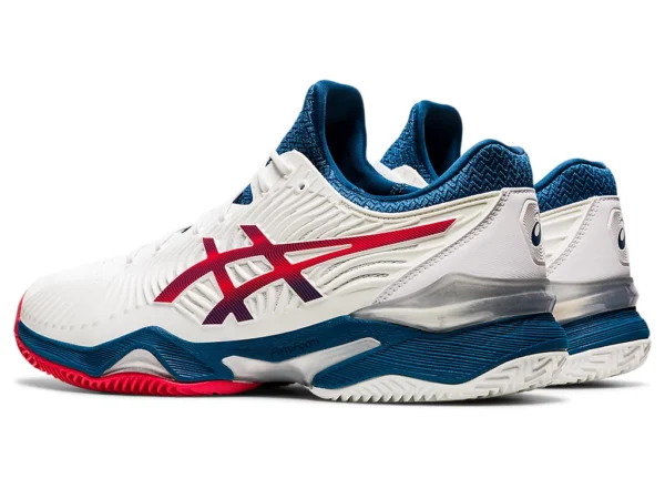 Asics Shoes Court FF2 Clay - White/Blue/Red - Image 3