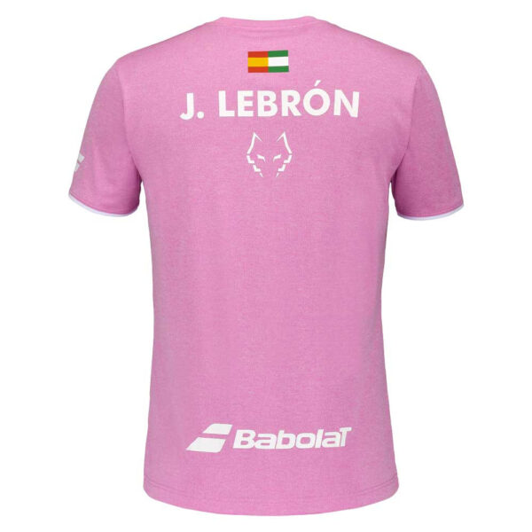 Babolat T-shirt Crew Neck Tee Lebron - Pink / White - Image 2