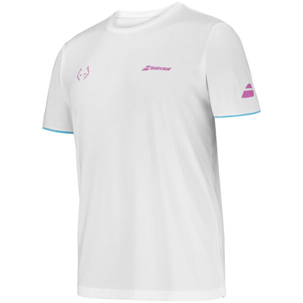 Babolat T-shirt Crew Neck Tee Lebron - White / Pink - Image 4