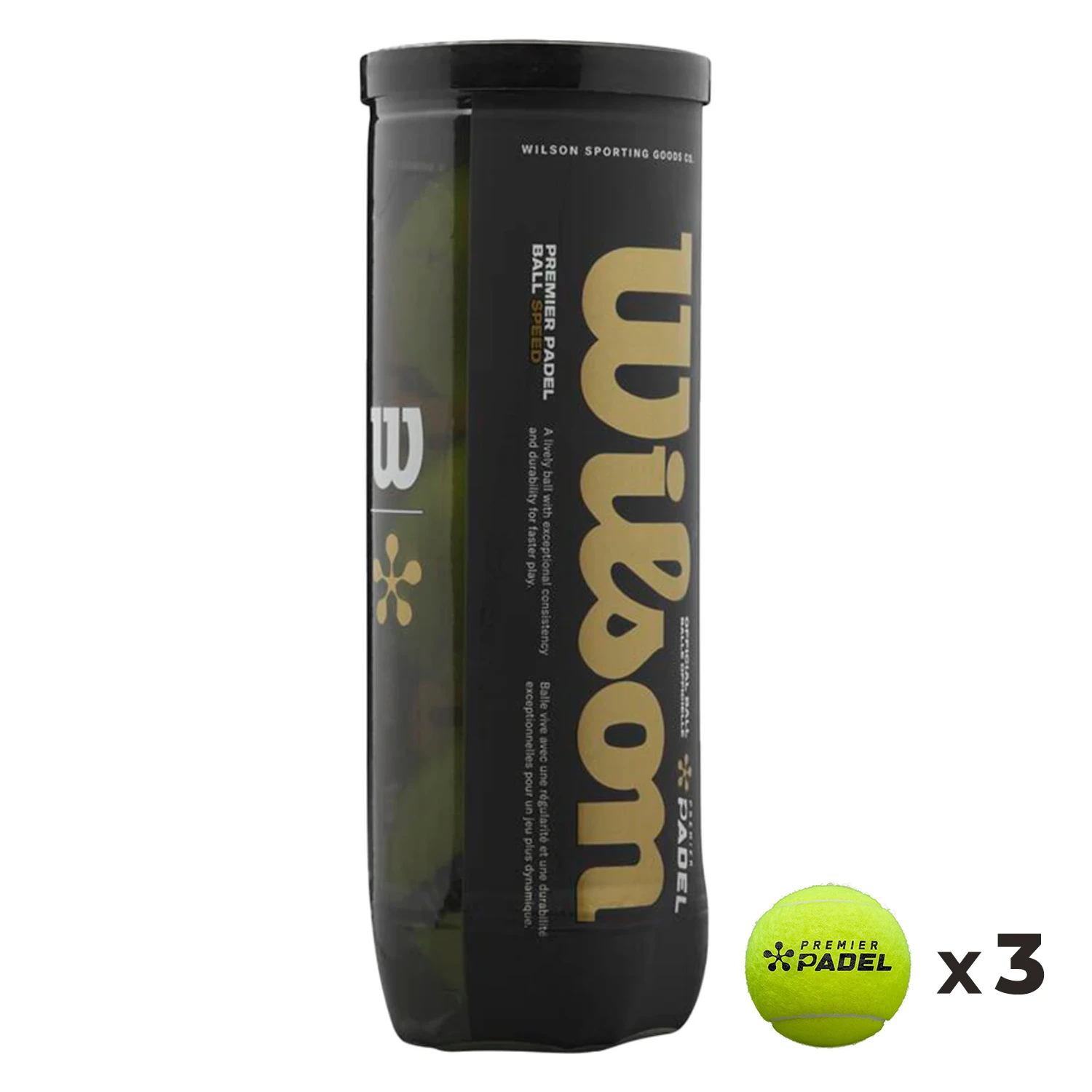 Wilson Padel Premier Speed Ball – Can X3 Balls
