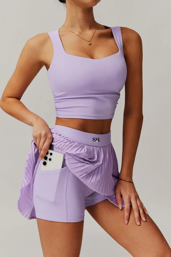 SVL Plush Pleat Top - Lavender - Image 3
