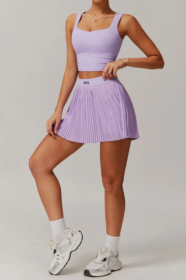 SVL Plush Pleat Top - Lavender - Image 4