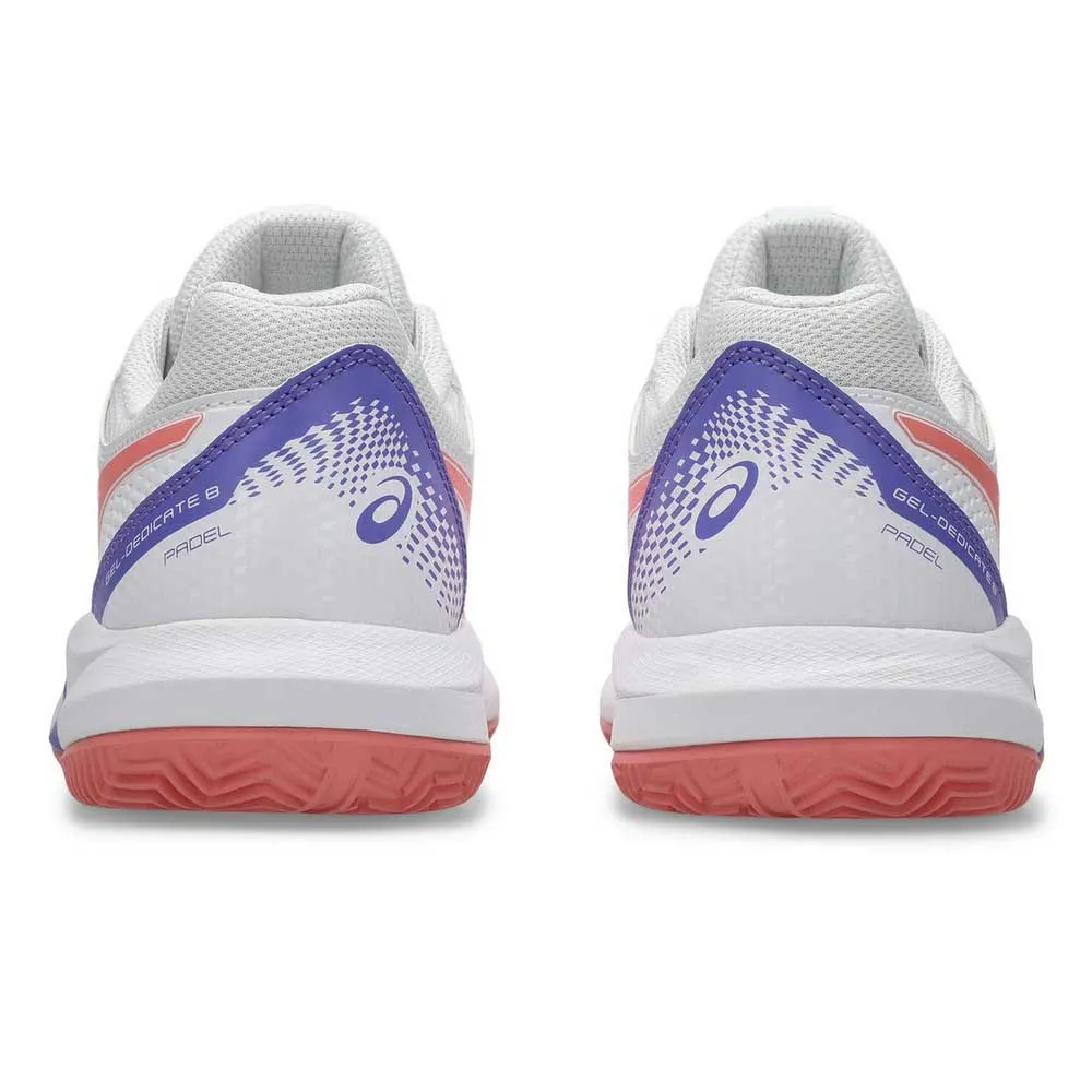 Asics Gel Dedicate 8 Padel - White/Guava - Image 4