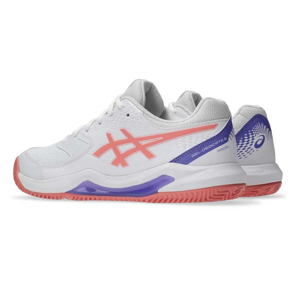 Asics Gel Dedicate 8 Padel - White/Guava - Image 6