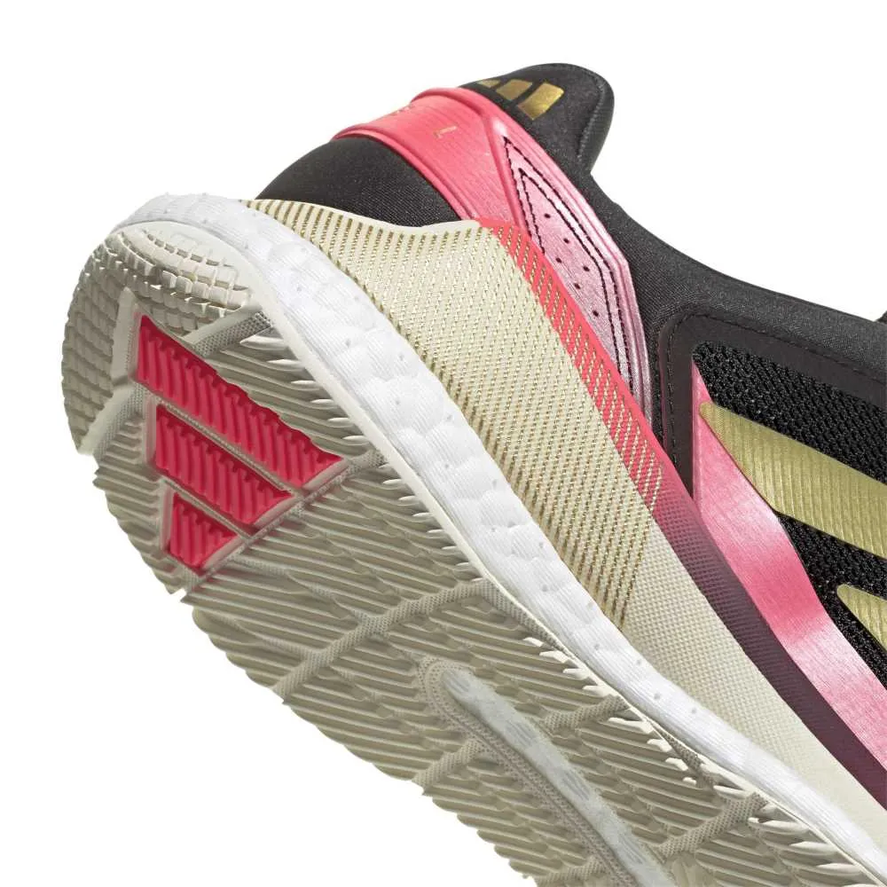 Adidas Crazyquick Boost Padel Shoes M 26 - Core Black/Gold Metallic/Solar Turbo - Image 2