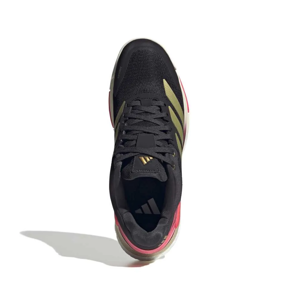 Adidas Crazyquick Boost Padel Shoes M 26 - Core Black/Gold Metallic/Solar Turbo - Image 4