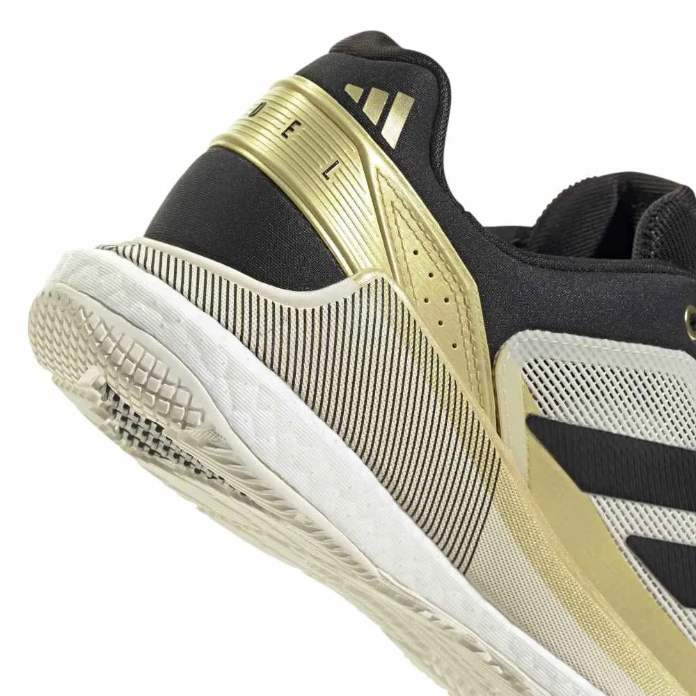 Adidas Crazyquick Boost Padel Shoes M 26 - Off White/Core Black/Gold Metallic - Image 7