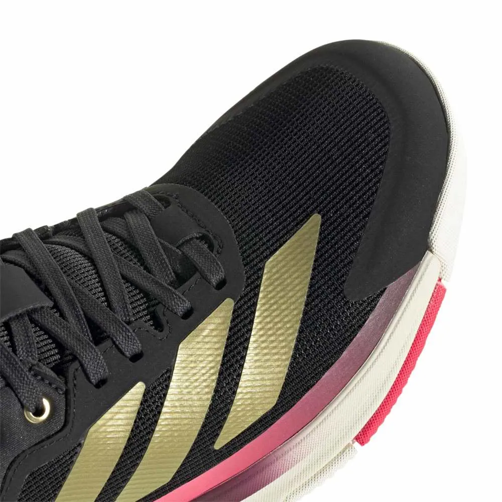 Adidas Crazyquick Boost Padel Shoes M 26 - Core Black/Gold Metallic/Solar Turbo - Image 8